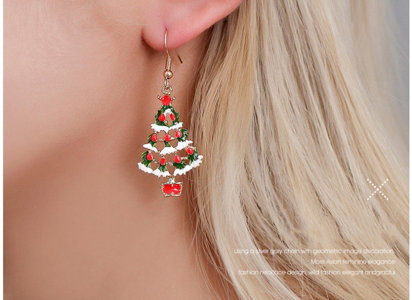 Fashion Gold Earrings Christmas Dripping Christmas Tree Earrings,Drop Earrings