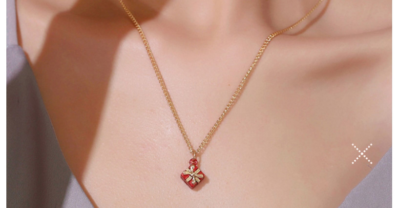 Fashion Heart Christmas Dripping Snowflake Cane Necklace,Pendants