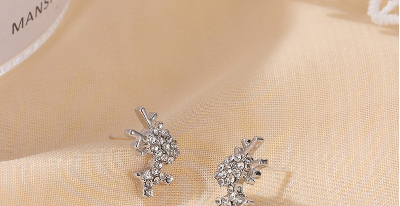 Fashion Rose Gold Alloy Diamond Elk Stud Earrings,Stud Earrings