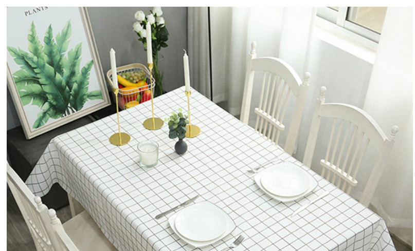 Fashion White Grid 137*180cm Pvc Plaid Disposable Tablecloth,Home Textiles