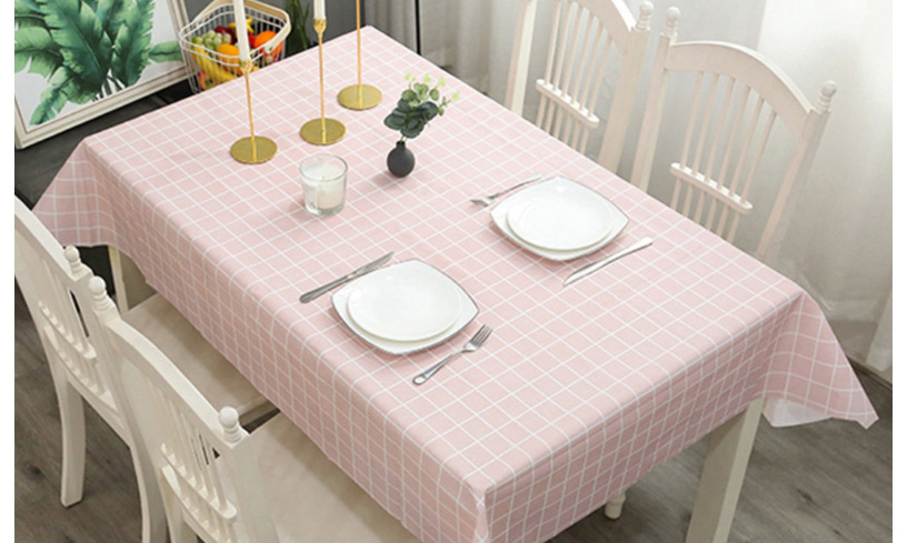 Fashion Pink Grid 137*152cm Pvc Plaid Disposable Tablecloth,Home Textiles
