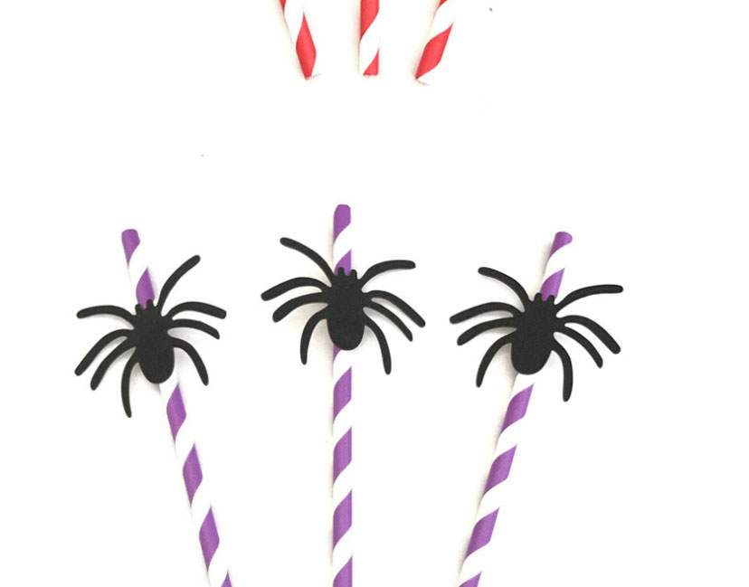 Fashion Spider Straw 10 Pieces 10 Halloween Straws/pack,Festival & Party Supplies