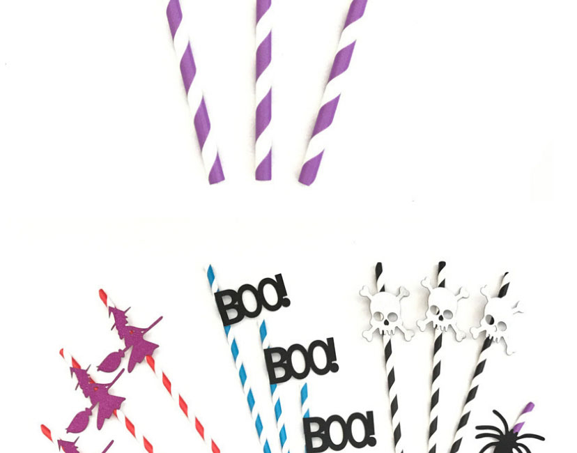 Fashion Pack Of 10 Pumpkin Straws 10 Halloween Straws/pack,Festival & Party Supplies
