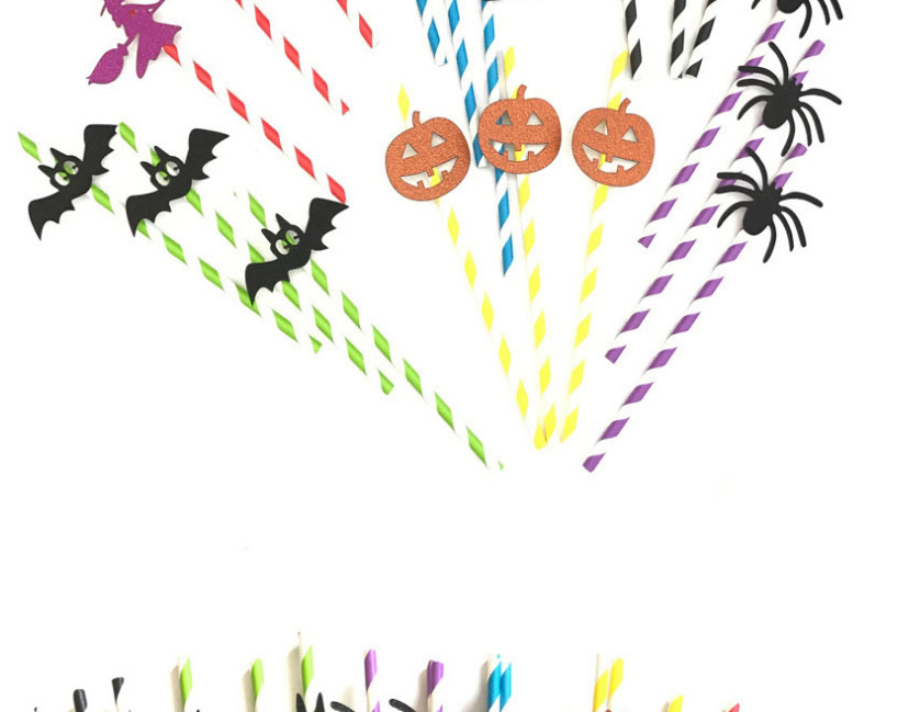 Fashion Spider Straw 10 Pieces 10 Halloween Straws/pack,Festival & Party Supplies