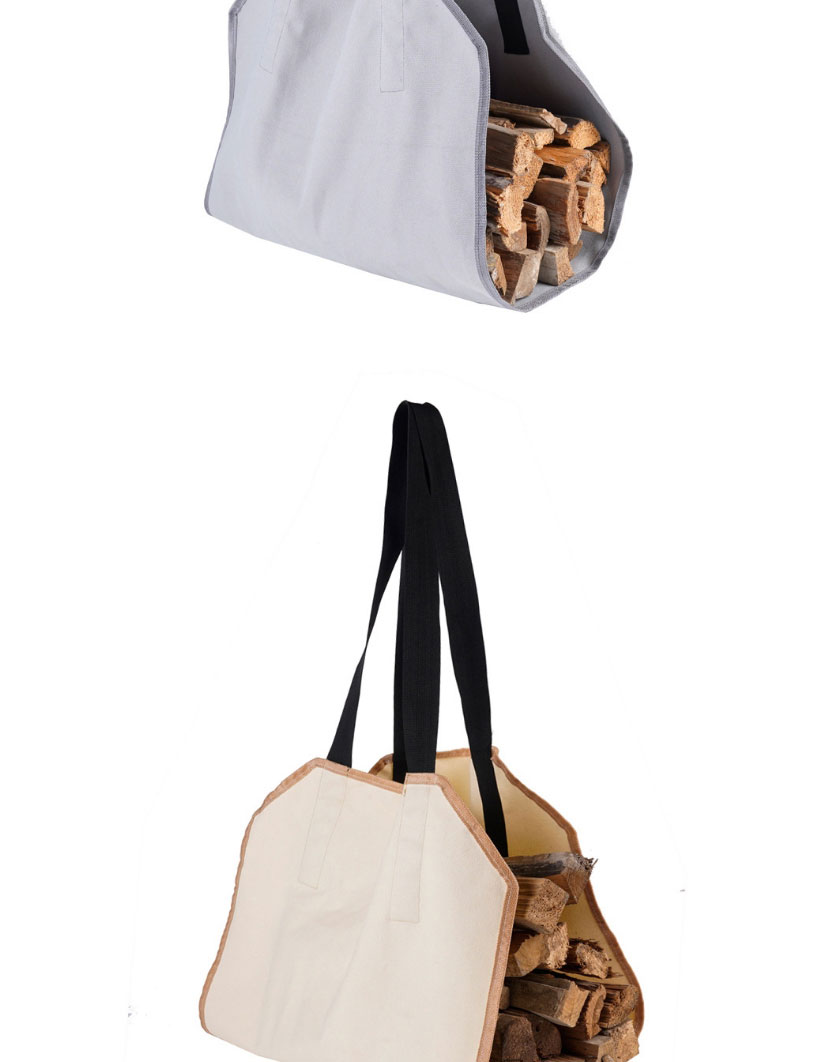 Fashion Beige Large Capacity Portable Firewood Bag,Household goods