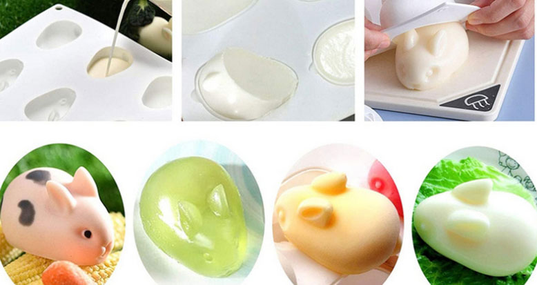 Fashion Photo Color Silicone 6-piece Rabbit Cake Mold,Household goods