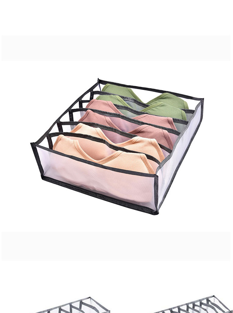 Fashion Beige 7 Grids Multi-compartment Clothing Drawer Storage Box,Household goods