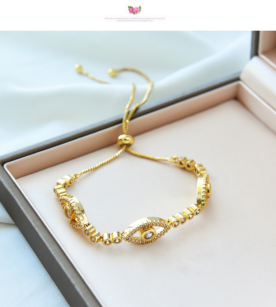 Fashion White Copper Inlaid Zirconium Eye Bracelet,Bracelets