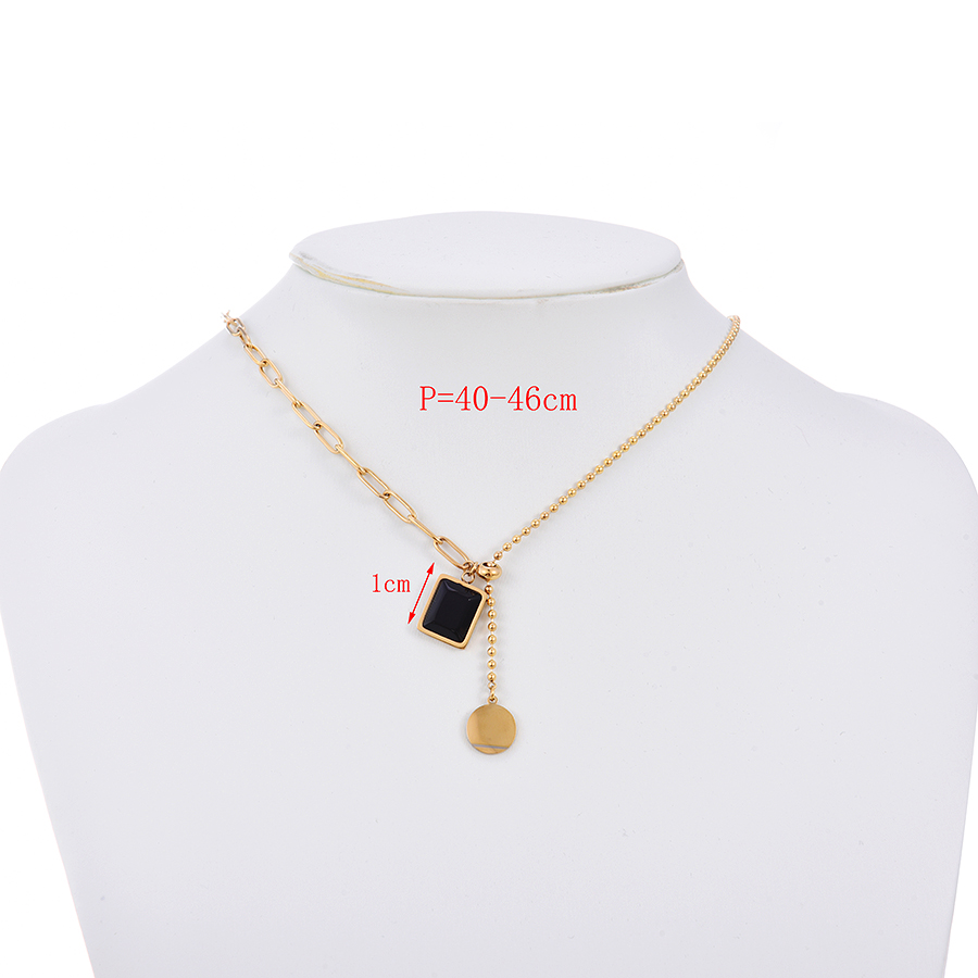 Fashion Gold Titanium Steel Irregular Pendant Necklace,Necklaces