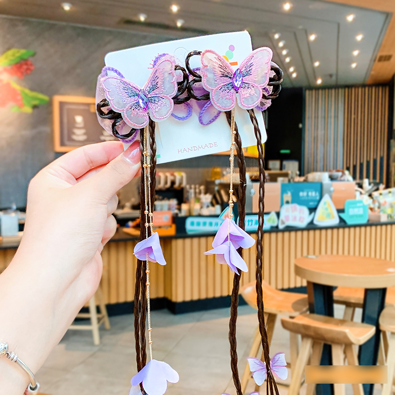 Fashion 2 Purple Butterfly Hairpins Children