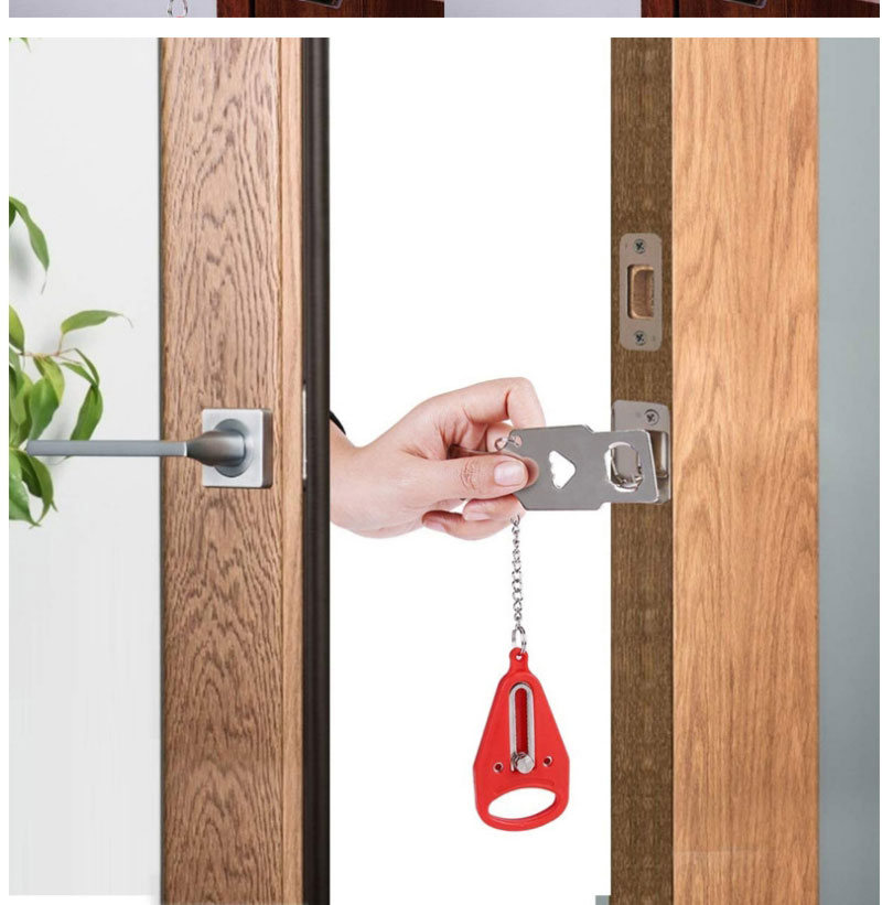Fashion Red Portable Safety Door Buckle Lock,Household goods