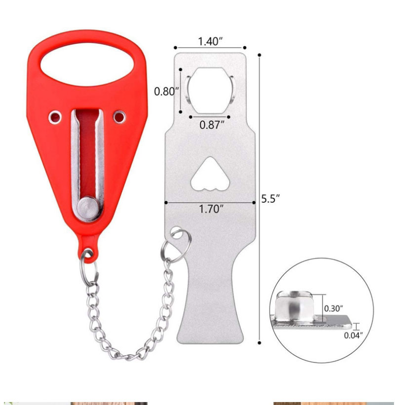 Fashion Red Portable Safety Door Buckle Lock,Household goods