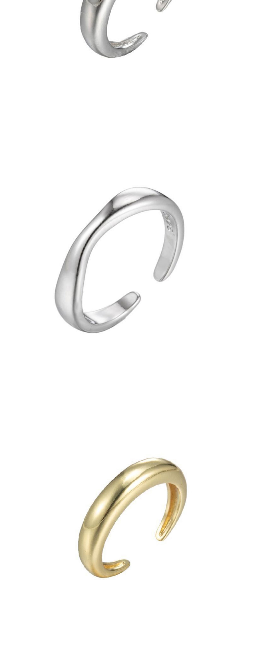 Fashion Silver-8 Stainless Steel Irregular Drop Open Ring,Rings