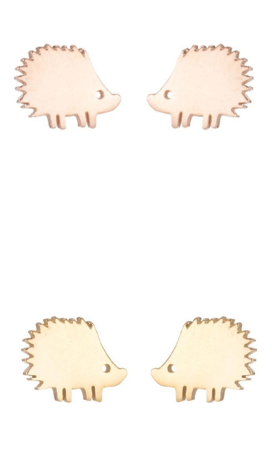 Fashion Golden-2 Stainless Steel Hedgehog Ear Studs,Earrings