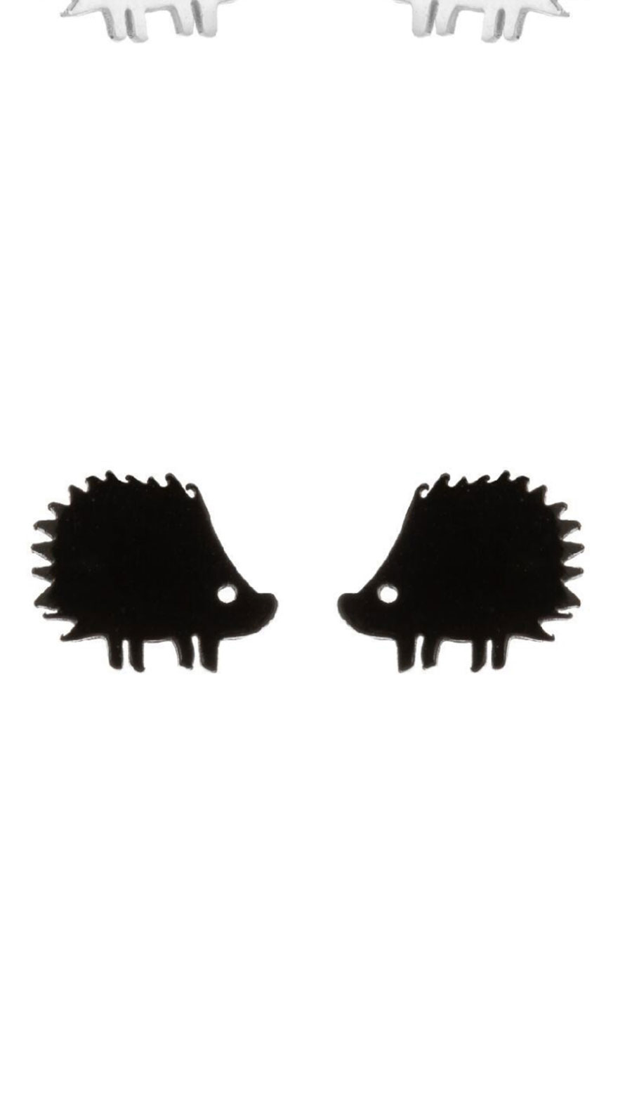 Fashion Black-2 Stainless Steel Hedgehog Ear Studs,Earrings