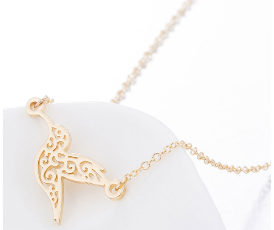 Fashion Necklace Gold Stainless Steel Hummingbird Necklace,Necklaces