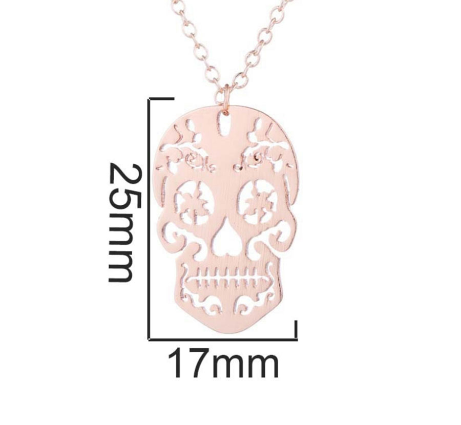 Fashion Rose Halloween Hollow Skull Necklace,Necklaces