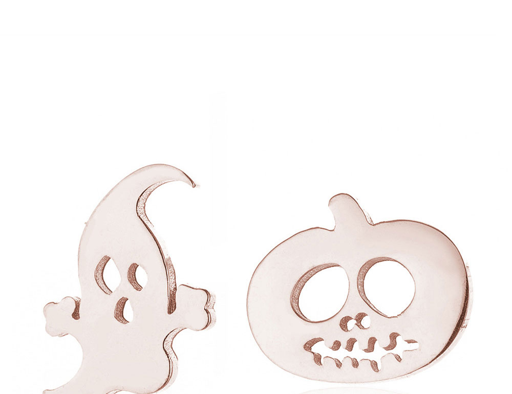 Fashion Rose Halloween Spooky Pumpkin Ghost Head Stud Earrings,Earrings