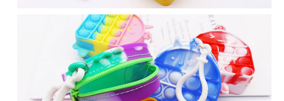 Fashion Mixed Styles Silicone Press Multi-color Coin Purse,Household goods