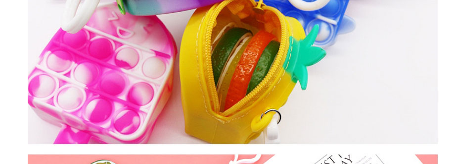 Fashion Mixed Styles Silicone Press Multi-color Coin Purse,Household goods