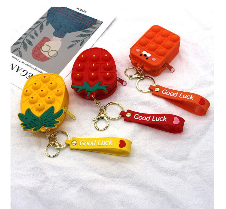 Fashion Frog Silicone Press Fruit Letter Bar Coin Purse,Other Creative Stationery