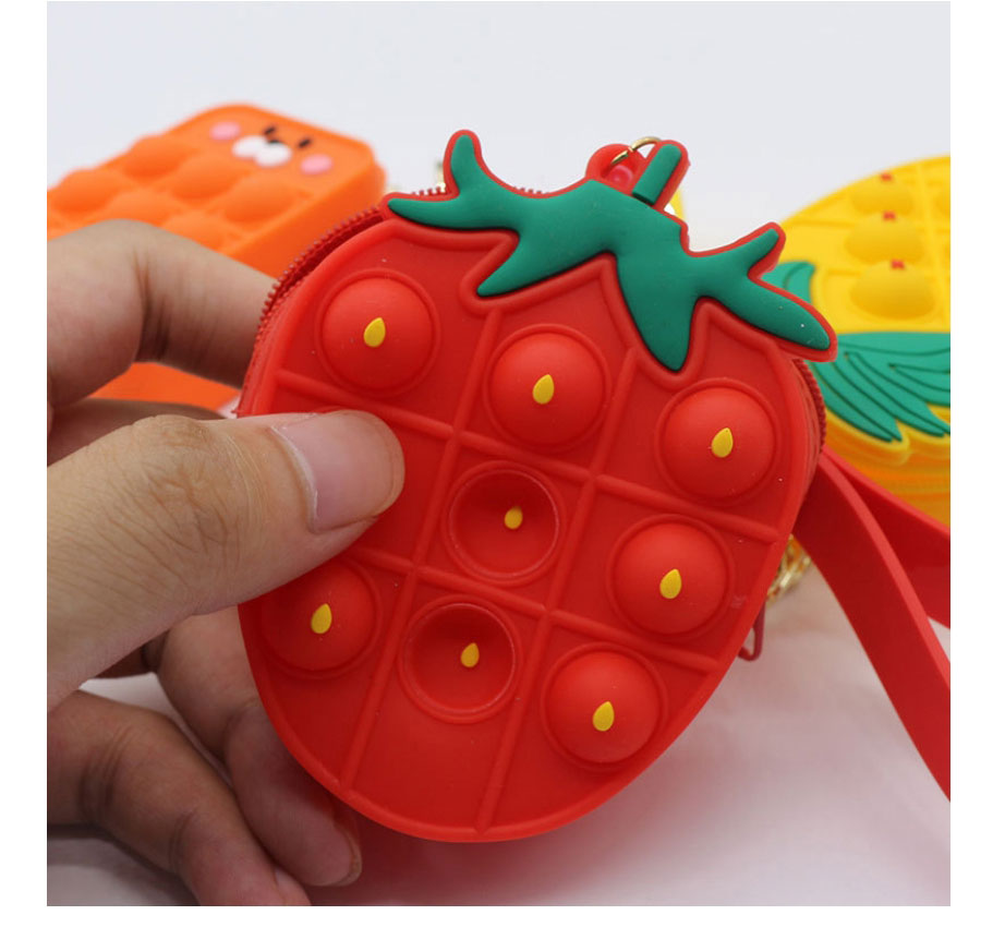 Fashion Strawberry Silicone Press Fruit Letter Bar Coin Purse,Other Creative Stationery