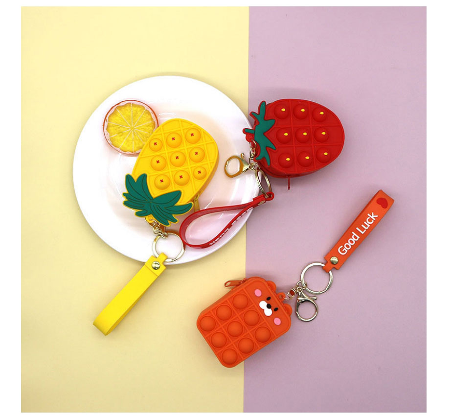 Fashion Frog Silicone Press Fruit Letter Bar Coin Purse,Other Creative Stationery