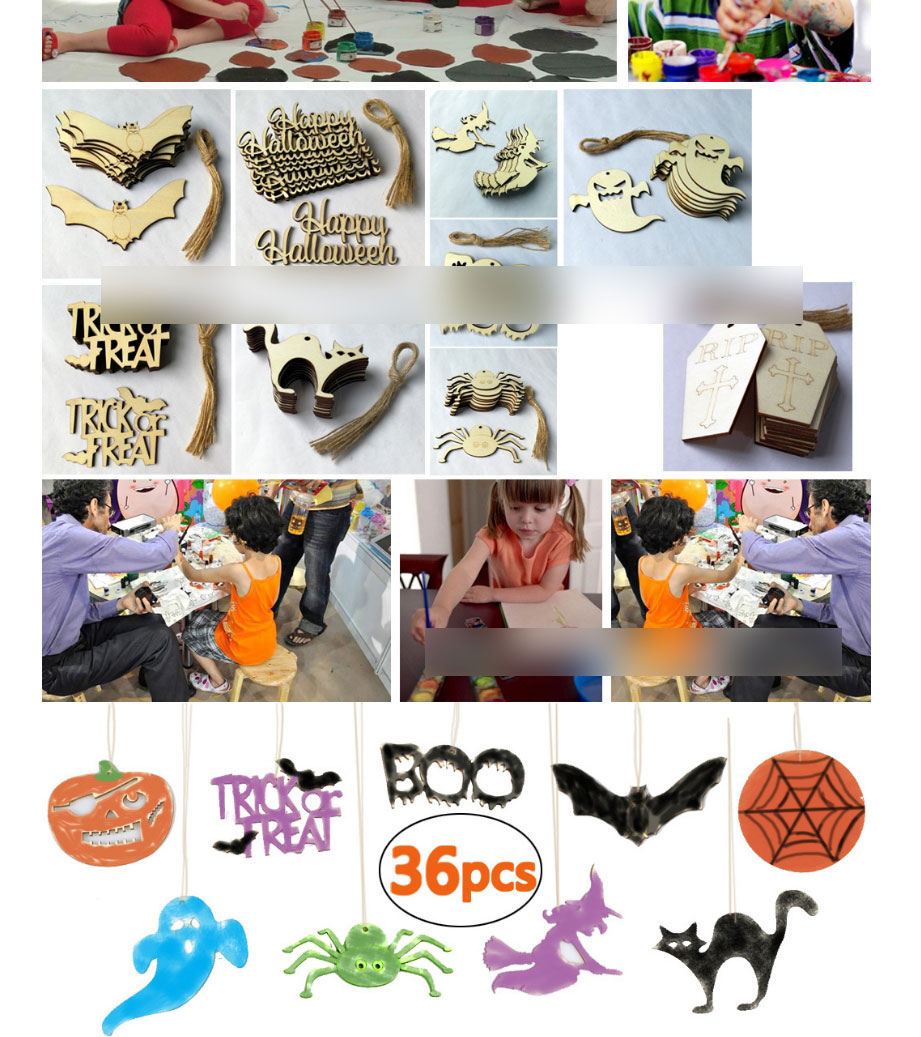 Fashion 7#/72 Wood Chips Wooden Halloween Led Candle Light,Festival & Party Supplies