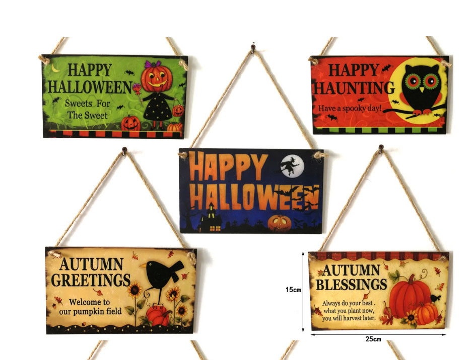 Fashion Letter Halloween Wooden Hanging Board,Festival & Party Supplies