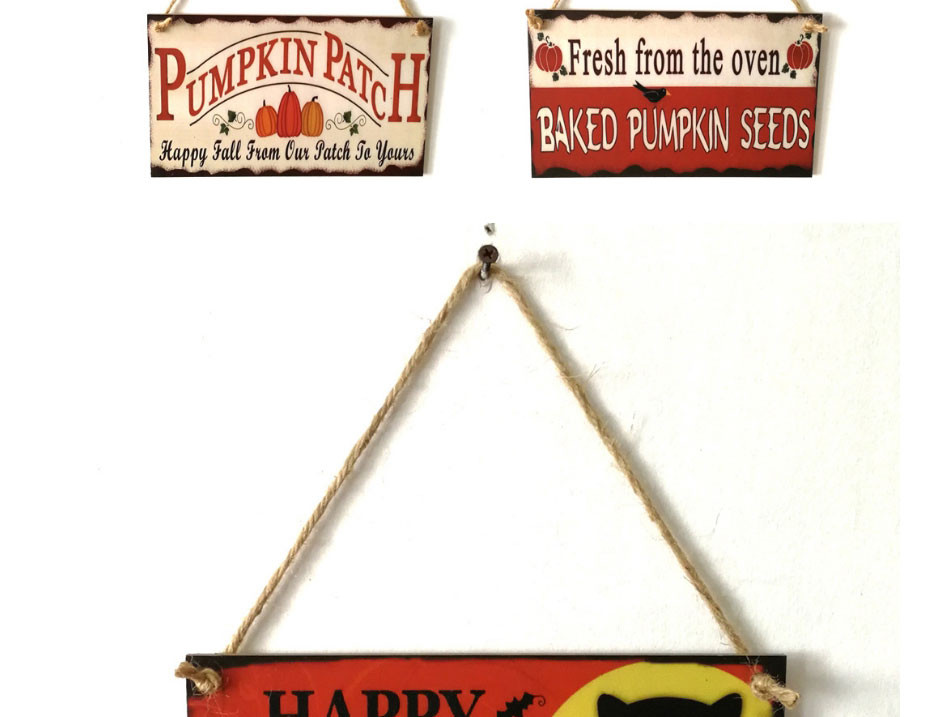 Fashion Pumpkin-2 Halloween Wooden Hanging Board,Festival & Party Supplies