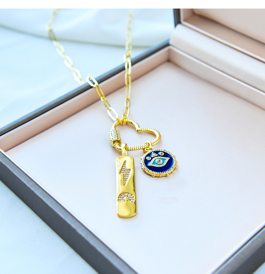 Fashion Gold Color Copper Inlaid Zirconium Irregular Love Necklace,Necklaces