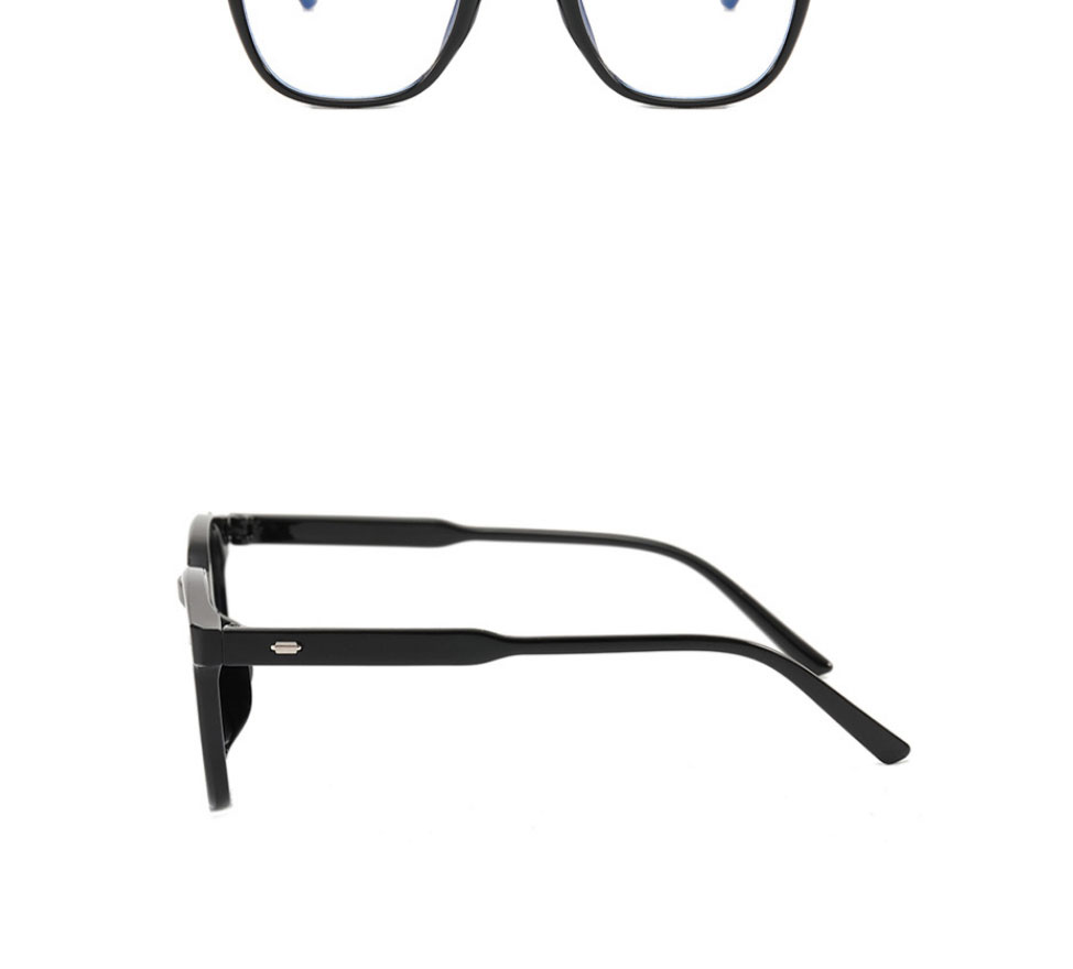 Fashion Bright Black All Gray Rice Nail Flat Glasses Frame,Fashion Glasses