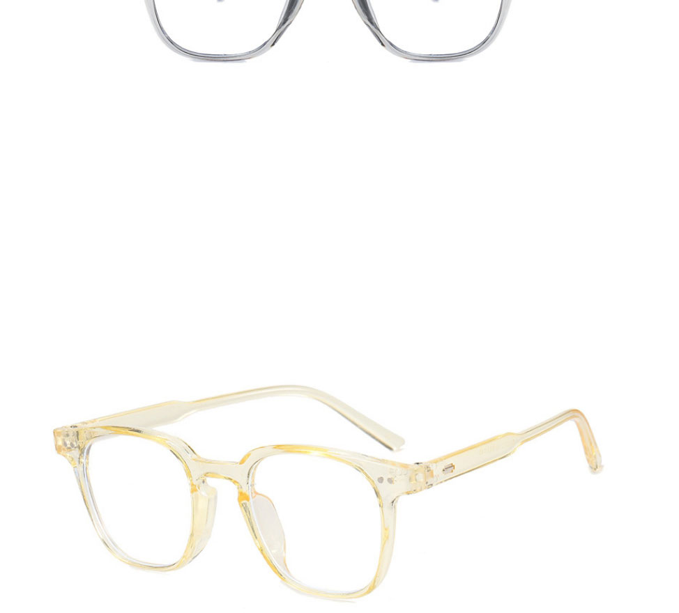 Fashion Bright Black And Yellow Film Rice Nail Flat Glasses Frame,Fashion Glasses