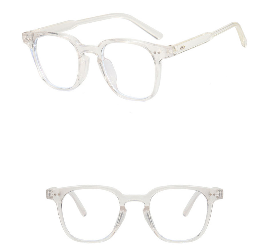 Fashion Transparent Yellow And White Film Rice Nail Flat Glasses Frame,Fashion Glasses