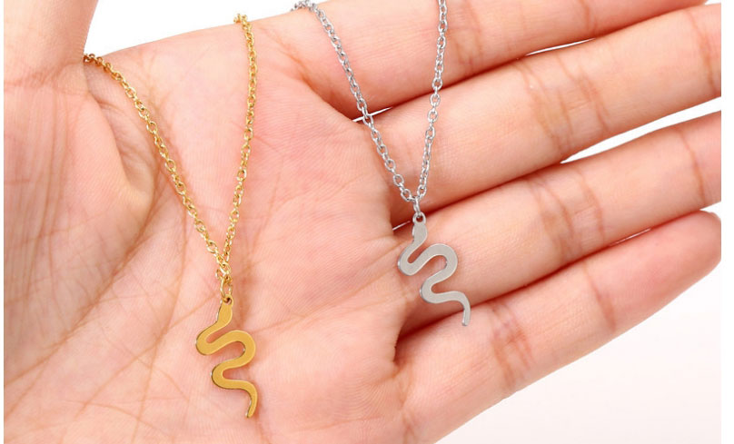 Fashion Steel Color Titanium Snake Necklace,Necklaces
