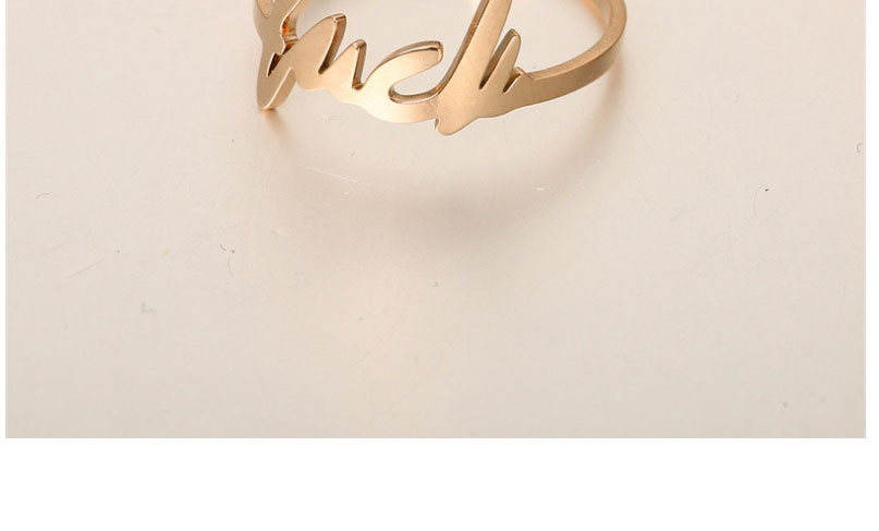 Fashion Steel Color Titanium Steel Letter Ring,Rings