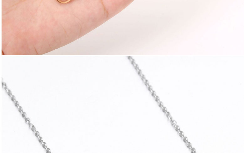 Fashion Steel Color Titanium Steel Crown Letter Necklace,Necklaces