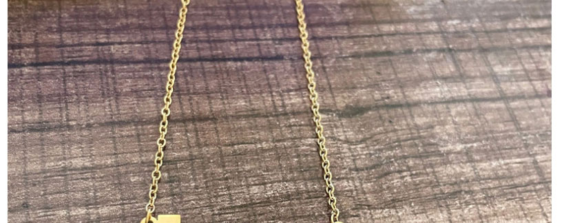 Fashion Gold Titanium Steel Letter Necklace,Necklaces