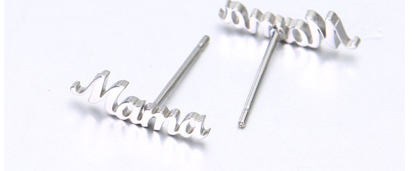 Fashion Stainless Steel Titanium Steel Letter Earrings,Earrings