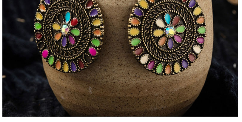 Fashion Color Rice Beads Tassel Round Earrings,Drop Earrings