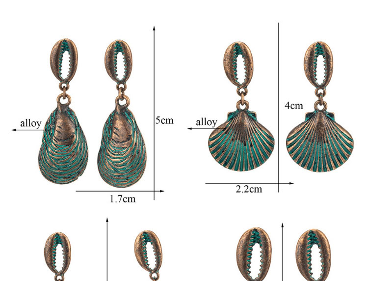 Fashion 1# Electroplated Alloy Starfish Shell Earrings,Drop Earrings