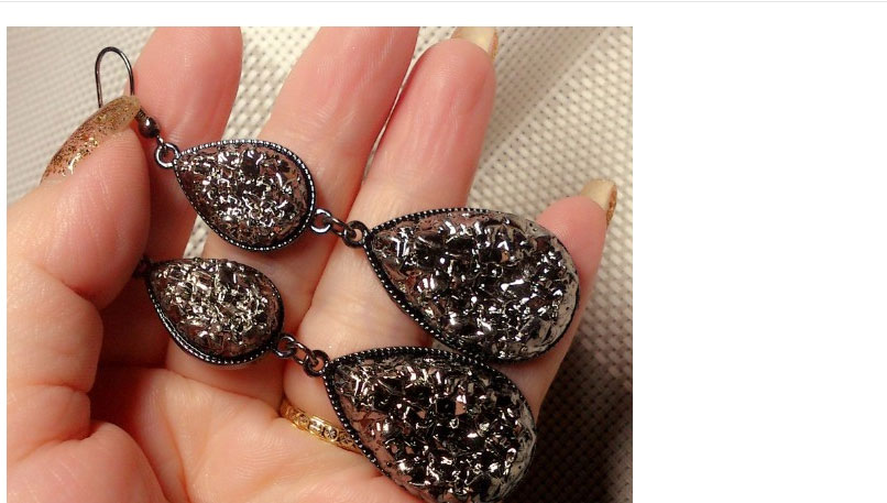 Fashion Black Acrylic Drop Earrings,Drop Earrings