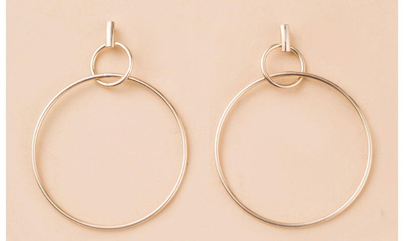 Fashion Gold Color Alloy Geometric Ring Earrings,Drop Earrings