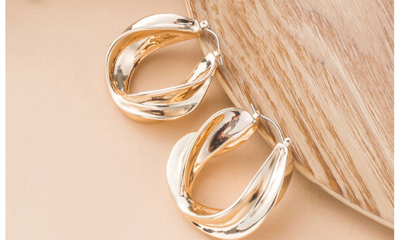 Fashion Gold Color Brass Gold-plated Geometric Circle Earrings,Hoop Earrings