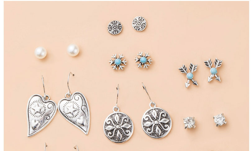 Fashion 1# Tassel Rice Beads Winding Geometric Earrings Set,Jewelry Sets
