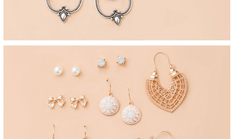 Fashion 6# Tassel Rice Beads Winding Geometric Earrings Set,Jewelry Sets