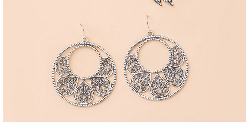 Fashion 1# Alloy Geometric Drop-shaped Woven Hollow Earrings Set,Jewelry Sets