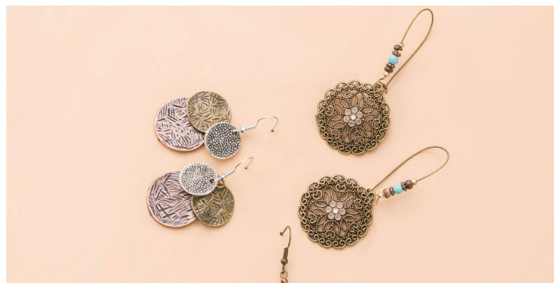 Fashion 4# Alloy Geometric Drop-shaped Woven Hollow Earrings Set,Jewelry Sets