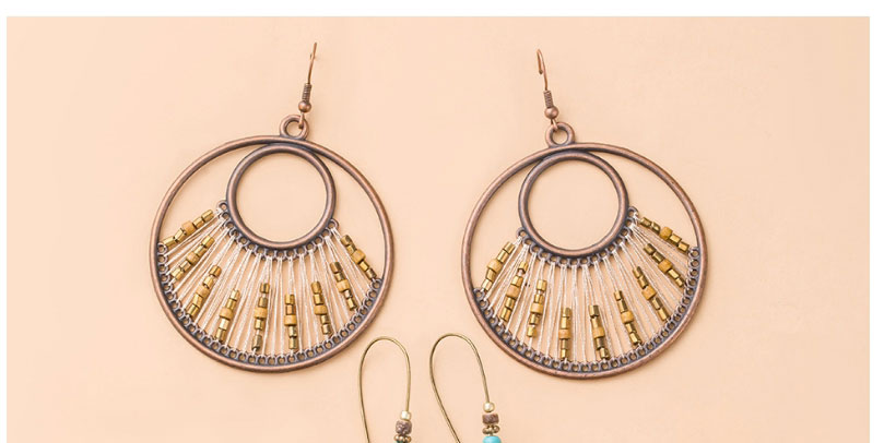 Fashion 4# Alloy Geometric Ring Tassel Earrings Set,Jewelry Sets