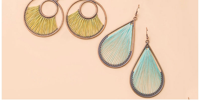 Fashion 2# Alloy Geometric Woven Flower Earrings Set,Jewelry Sets